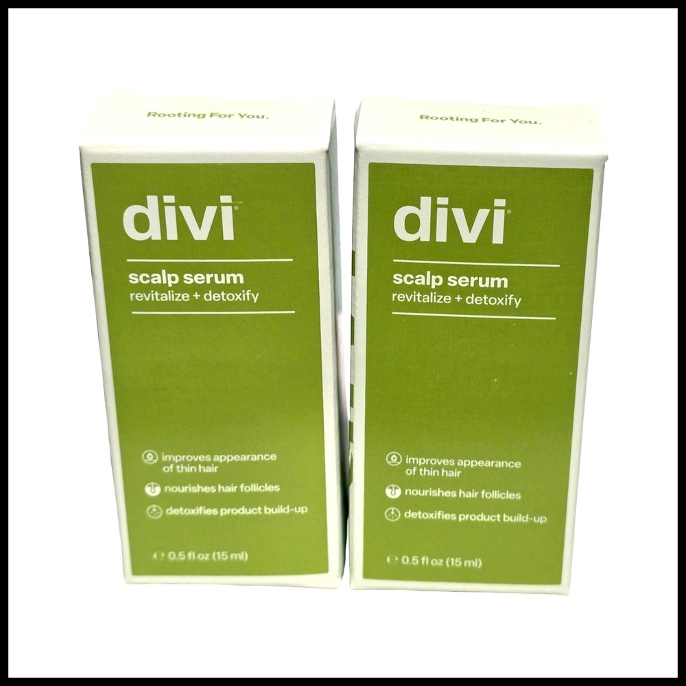 Divi Scalp Serum Revitalize Detoxify 0.5oz 15ml Set of 2 New in Box